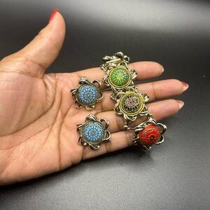 Colorful Mandala Bracelet and Earring Set